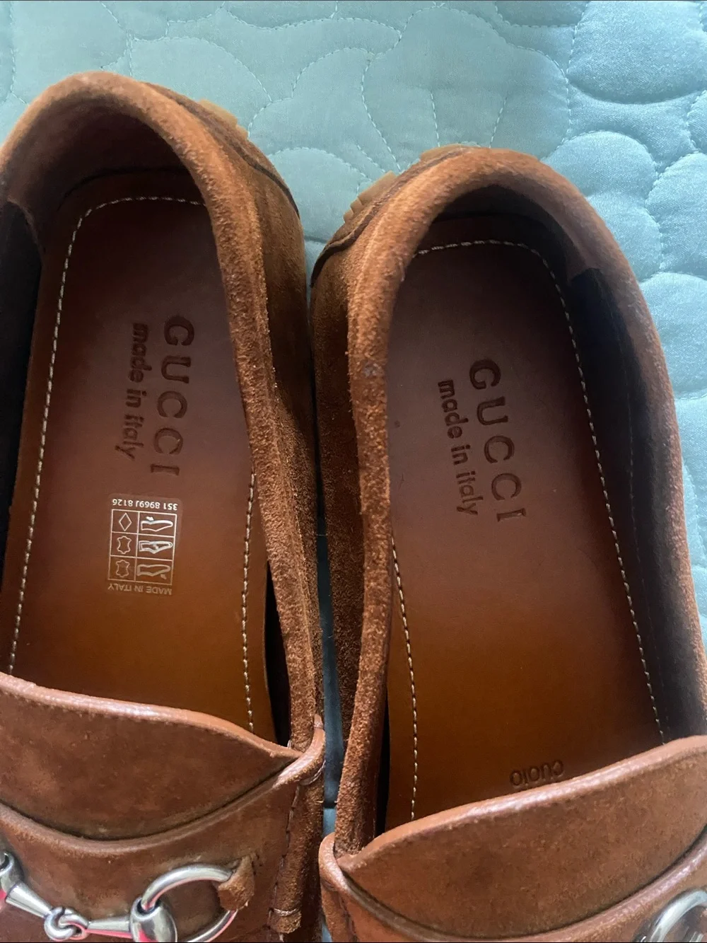 Gucci Brown Suede Horsebit Driving Loafers retail $930